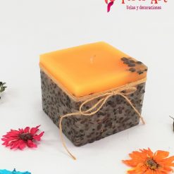 Vela Cuadrada naranja cafe