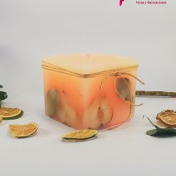 Velas cuadradas Naranja pera