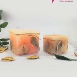 Velas cuadradas Naranja pera