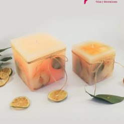 Velas cuadradas Naranja pera