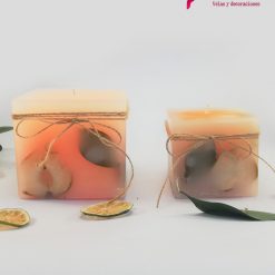 Velas cuadradas Naranja pera