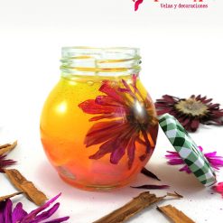 Vela gel Naranja Floral