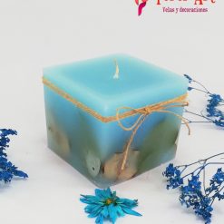 Velas cuadradas Azul pera