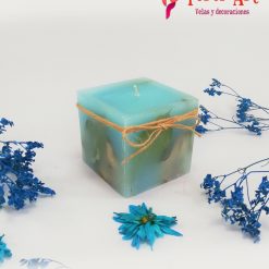 Velas cuadradas Azul pera