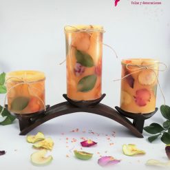 Velas petalos naranja