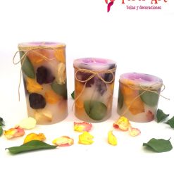 velas petalos morados