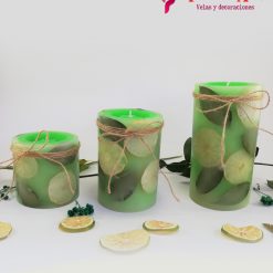 Velas Artesanales verde limon